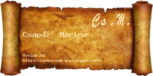 Csapó Marina névjegykártya